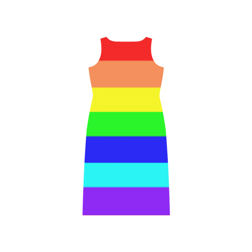 Rainbow Stripes Phaedra Sleeveless Open Fork Long Dress (Model D08)