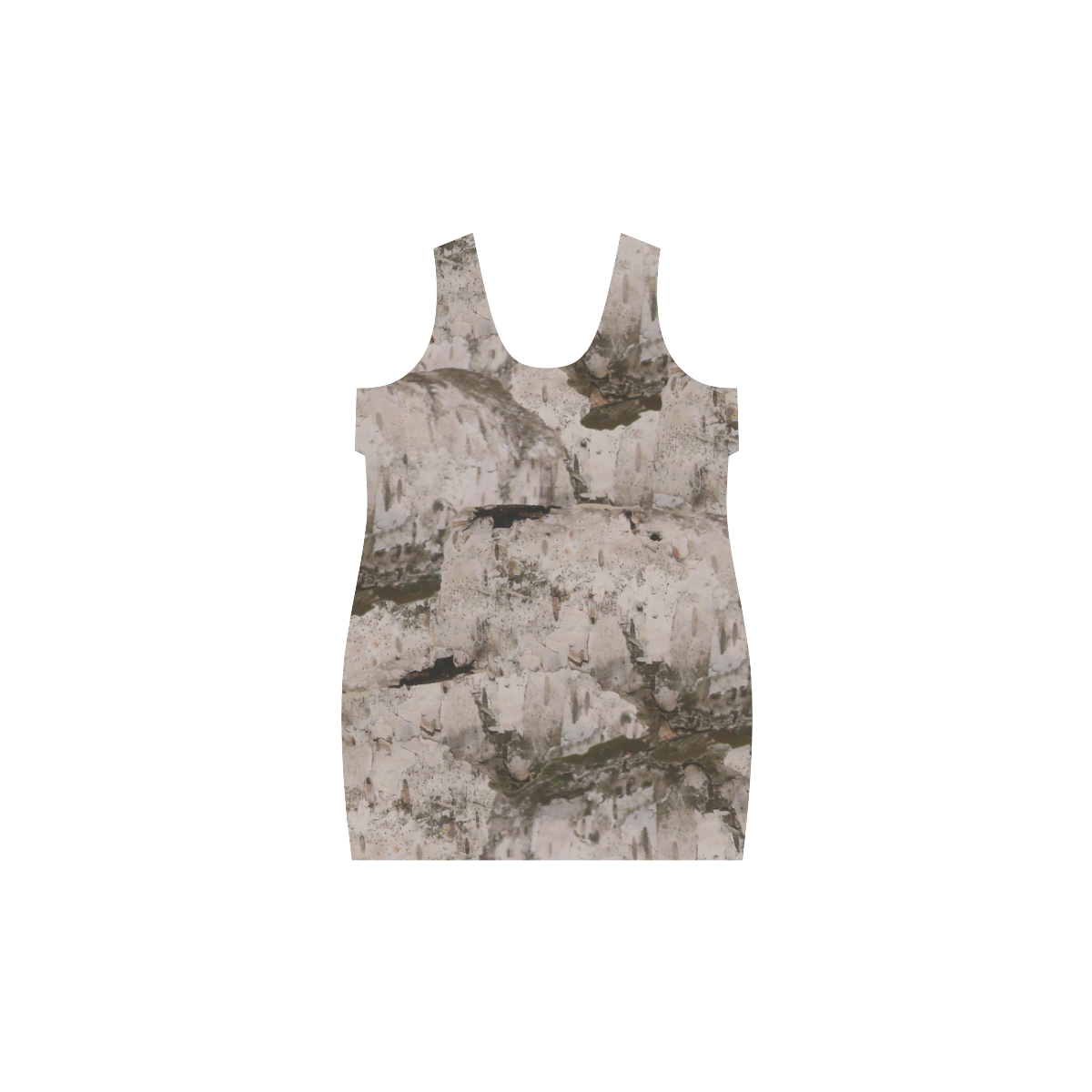 White Birch Bark Helen Sleeveless Dress (Model D10) | ID: D632611