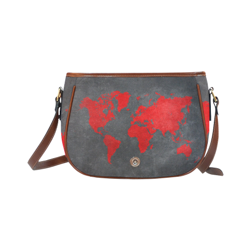 world map 24 Saddle Bag/Large (Model 1649)