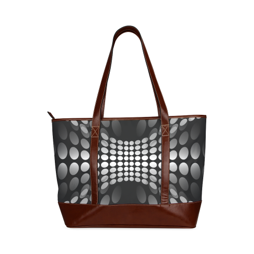 Abstract Dots HOURGLASS black grey white Tote Handbag (Model 1642)