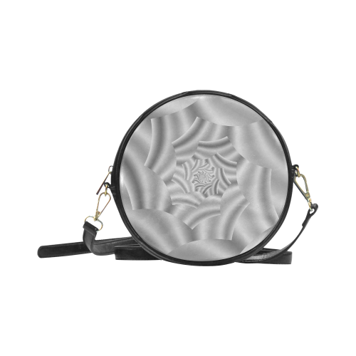 Silver Shimmering Rose Spiral Round Sling Bag (Model 1647)