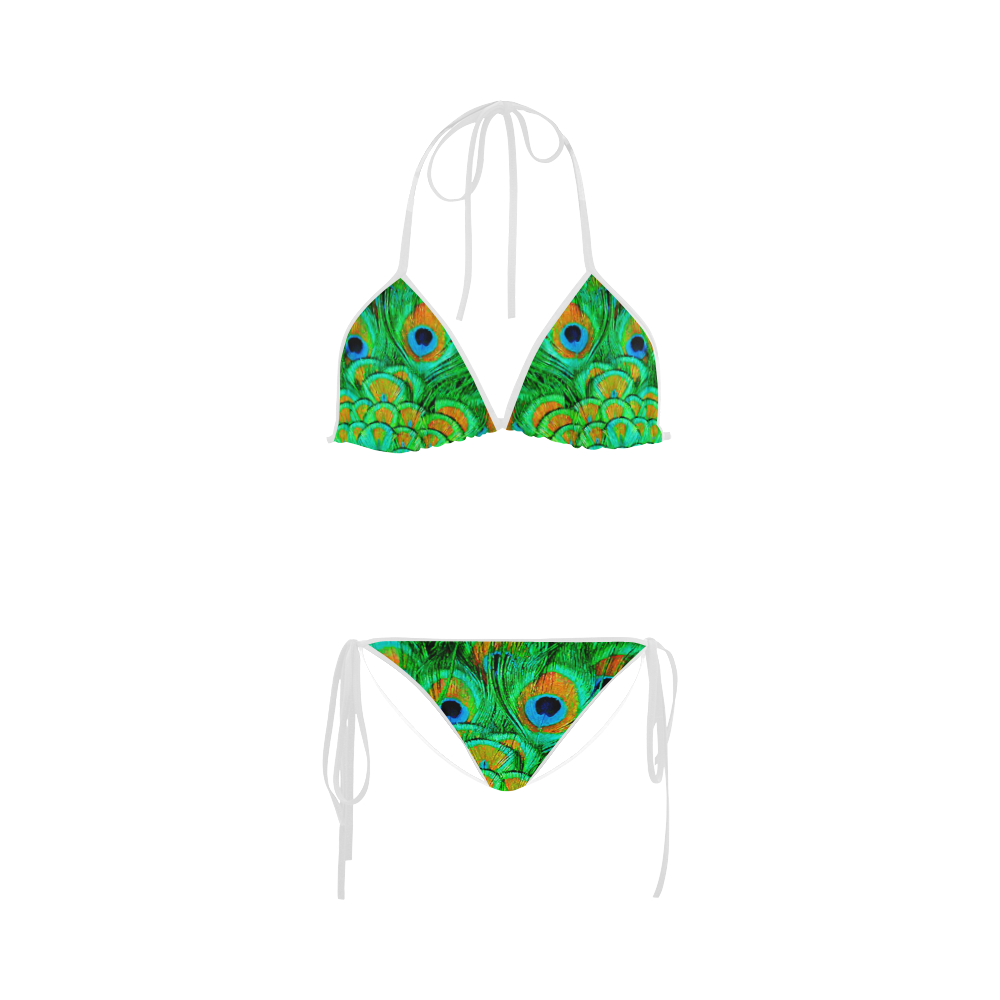 Peacock Feathers Nature Art Custom Bikini Swimsuit Id D624632