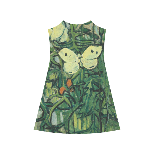 Van Gogh Poppies And Butterflies Alcestis Slip Dress (Model D05)