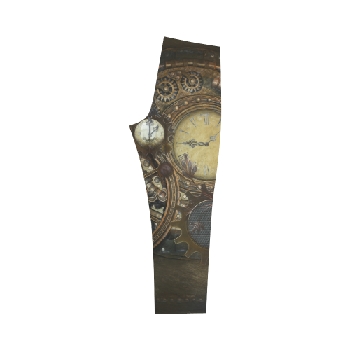 Painting Steampunk clocks and gears Capri Legging (Model L02)