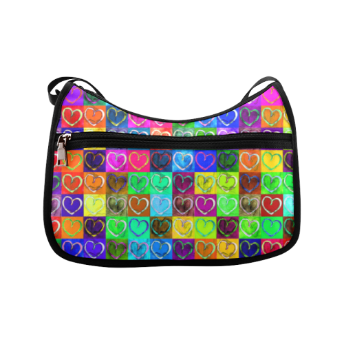 Lovely Hearts Mosaic Pattern - Grunge Colored Crossbody Bags (Model 1616)
