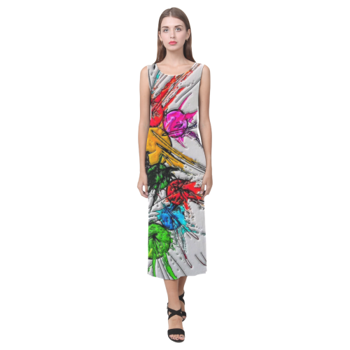 Plash (Original Paint) by Nico Bielow Phaedra Sleeveless Open Fork Long Dress (Model D08)