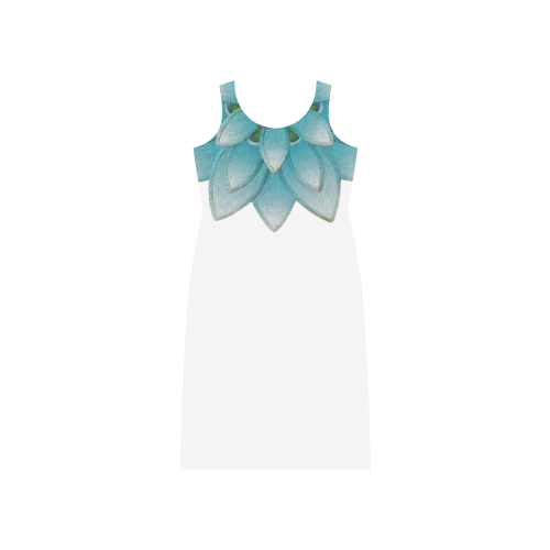 Turquoise Lotus Phaedra Sleeveless Open Fork Long Dress (Model D08)