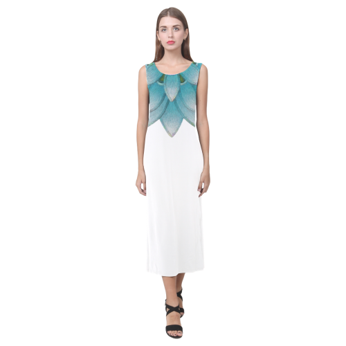 Turquoise Lotus Phaedra Sleeveless Open Fork Long Dress (Model D08)