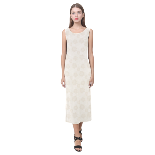 Wedding Day Cream Floral by Aleta Phaedra Sleeveless Open Fork Long Dress (Model D08)