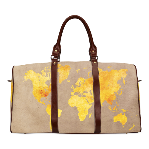 world map 23 Waterproof Travel Bag/Large (Model 1639)