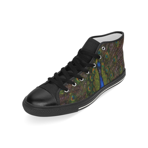 Awesome Peacock Men’s Classic High Top Canvas Shoes (Model 017)