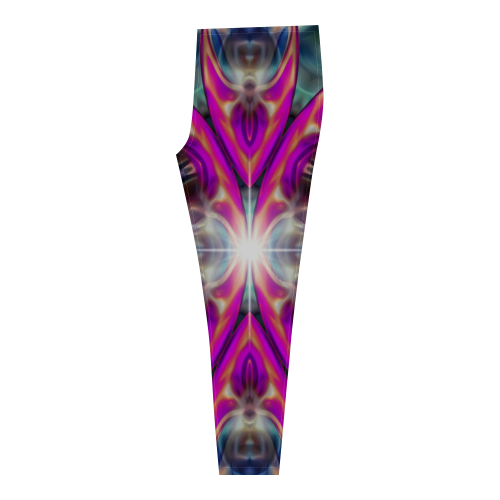 Apophysis Fractal Kaleidoscope Mirror pink blue Cassandra Women's Leggings (Model L01)