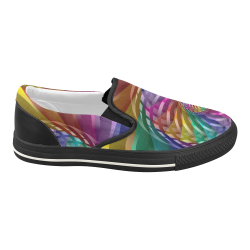 Metallic Spiral Women's Slip-on Canvas Shoes (Model 019)