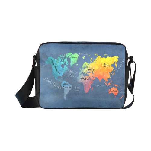 world map 30 Classic Cross-body Nylon Bags (Model 1632)