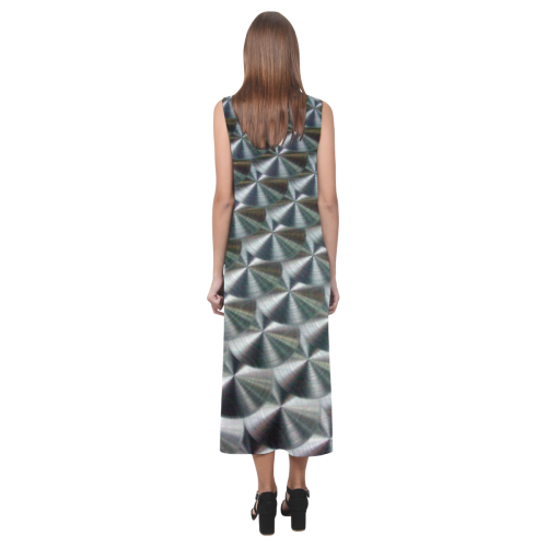 Metal Swirl by Martina Webster Phaedra Sleeveless Open Fork Long Dress (Model D08)