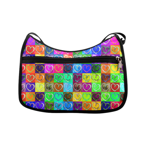 Lovely Hearts Mosaic Pattern - Grunge Colored Crossbody Bags (Model 1616)