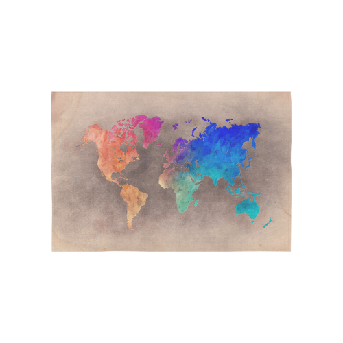 world map 25 Cotton Linen Wall Tapestry 60"x 40"