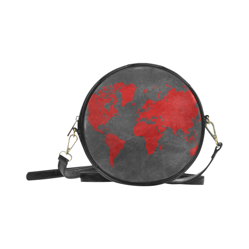 world map 24 Round Sling Bag (Model 1647)