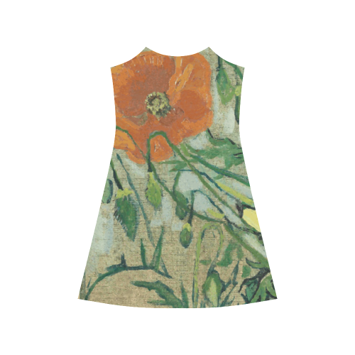 Van Gogh Poppies And Butterflies Alcestis Slip Dress (Model D05)