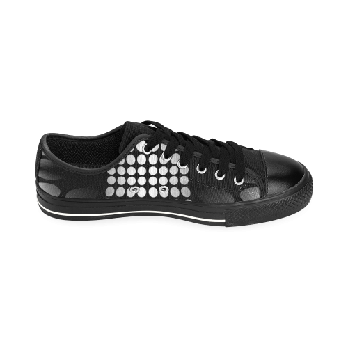 Abstract Dots HOURGLASS black grey white Men's Classic Canvas Shoes/Large Size (Model 018)