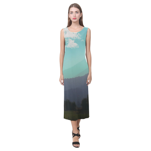 Deep Layers Phaedra Sleeveless Open Fork Long Dress (Model D08)