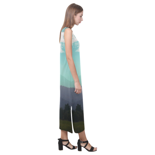 Deep Layers Phaedra Sleeveless Open Fork Long Dress (Model D08)