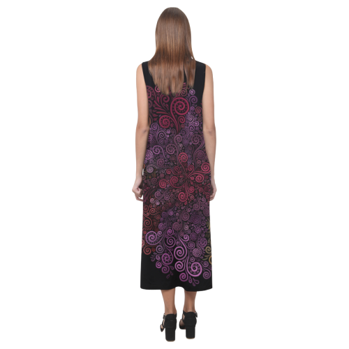 Psychedelic 3D Rose Phaedra Sleeveless Open Fork Long Dress (Model D08)