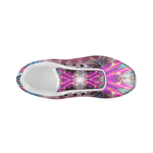 Apophysis Fractal Kaleidoscope Mirror pink blue Women’s Running Shoes (Model 020)