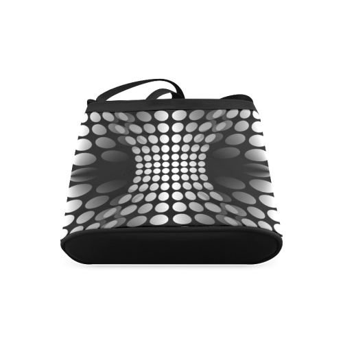 Abstract Dots HOURGLASS black grey white Crossbody Bags (Model 1613)