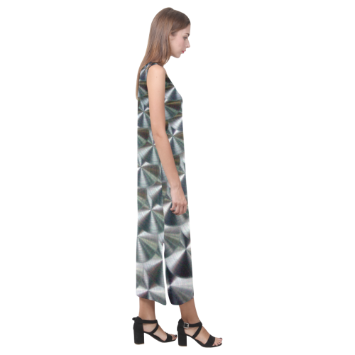 Metal Swirl by Martina Webster Phaedra Sleeveless Open Fork Long Dress (Model D08)