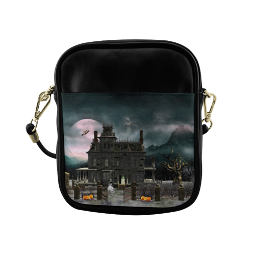 A creepy darkness halloween haunted house Sling Bag (Model 1627)