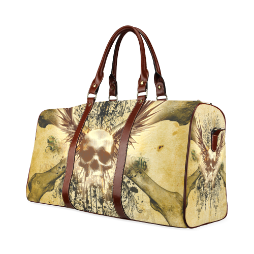 Amazing skull, wings and grunge Waterproof Travel Bag/Large (Model 1639)