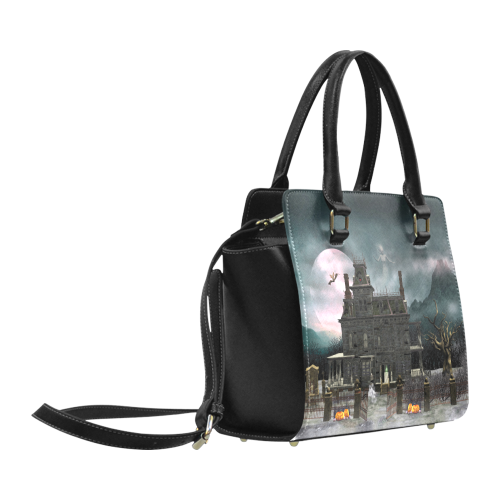 A creepy darkness halloween haunted house Classic Shoulder Handbag (Model 1653)