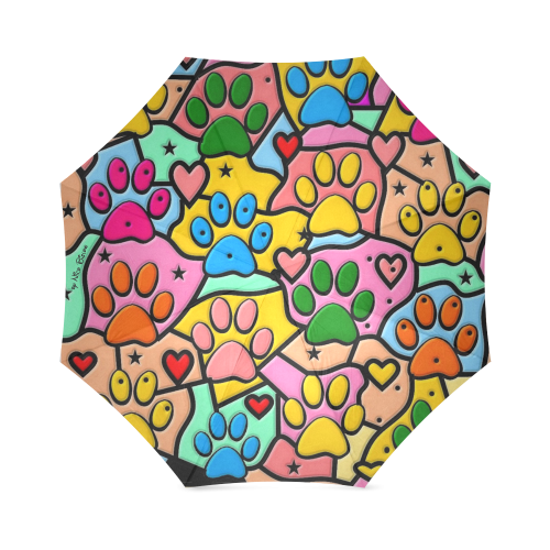 Popart Paws by Nico Bielow Foldable Umbrella (Model U01)