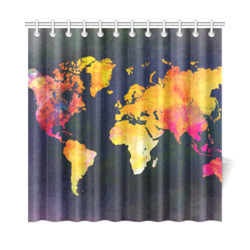 world map 31 Shower Curtain 72"x72"