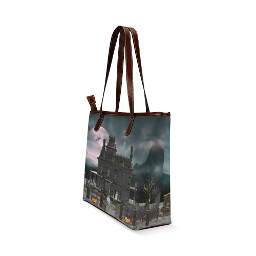 A creepy darkness halloween haunted house Shoulder Tote Bag (Model 1646)
