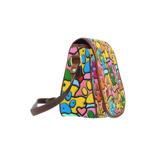 Popart Paws by Nico Bielow Saddle Bag/Small (Model 1649) Full Customization