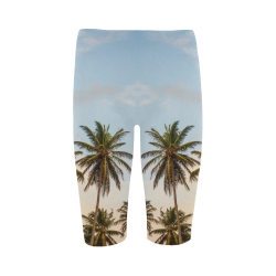 Chilling Tropical Palm Trees Blue Sky Scene Hestia Cropped Leggings (Model L03)