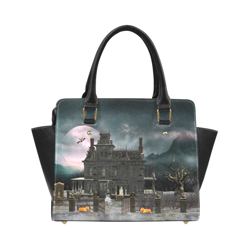A creepy darkness halloween haunted house Classic Shoulder Handbag (Model 1653)