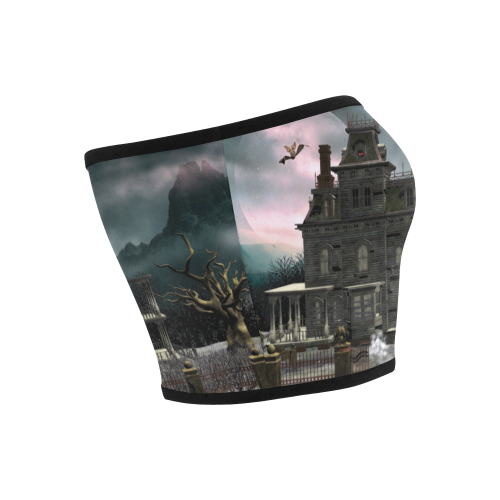 A creepy darkness halloween haunted house Bandeau Top