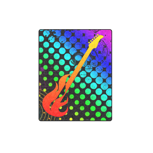 Fire Guitar Pop Art by ArtformDesigns Blanket 40"x50"