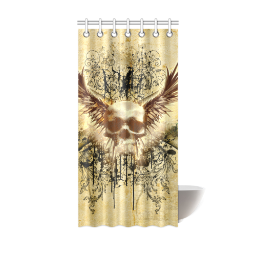 Amazing skull, wings and grunge Shower Curtain 36"x72"