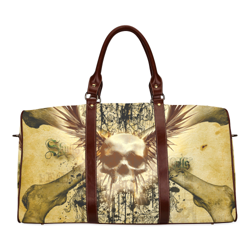 Amazing skull, wings and grunge Waterproof Travel Bag/Large (Model 1639)