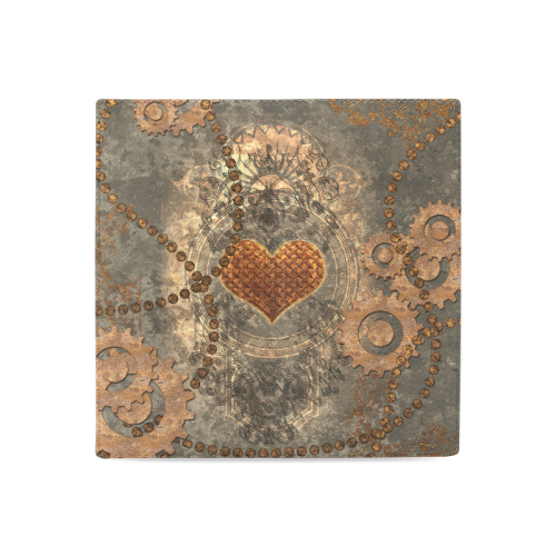 Steampuink, rusty heart with clocks and gears Women's Leather Wallet (Model 1611)