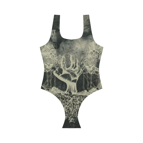 The dark side, skulls Vest One Piece Swimsuit (Model S04)
