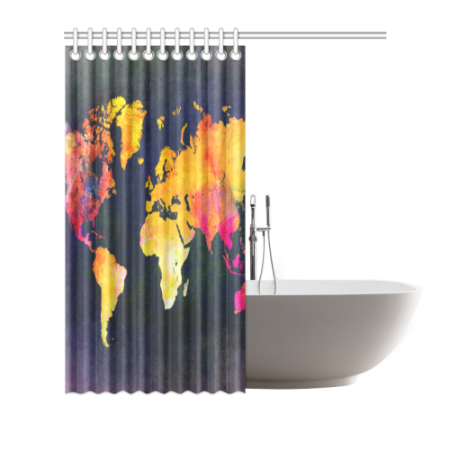 world map 31 Shower Curtain 66"x72"