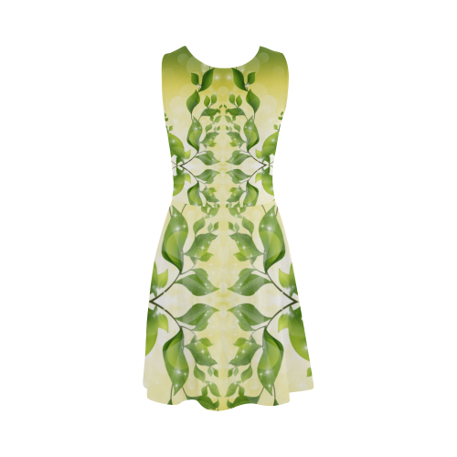 MAGIC LEAVES Kaleidoscope green yellow Atalanta Sundress (Model D04)