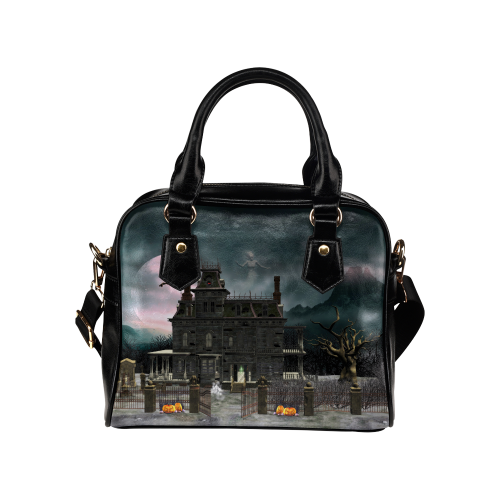 A creepy darkness halloween haunted house Shoulder Handbag (Model 1634)