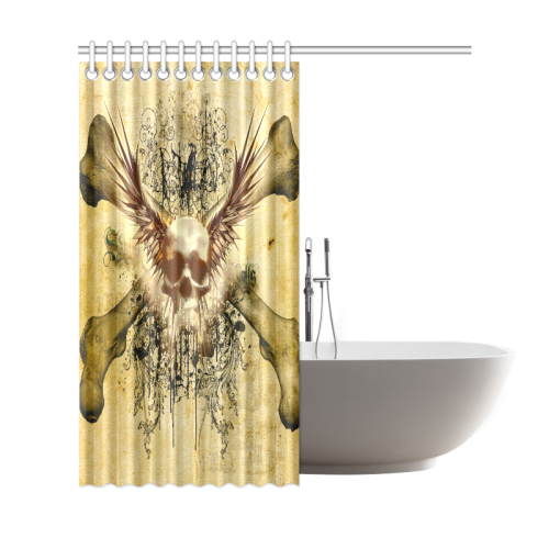 Amazing skull, wings and grunge Shower Curtain 69"x72"