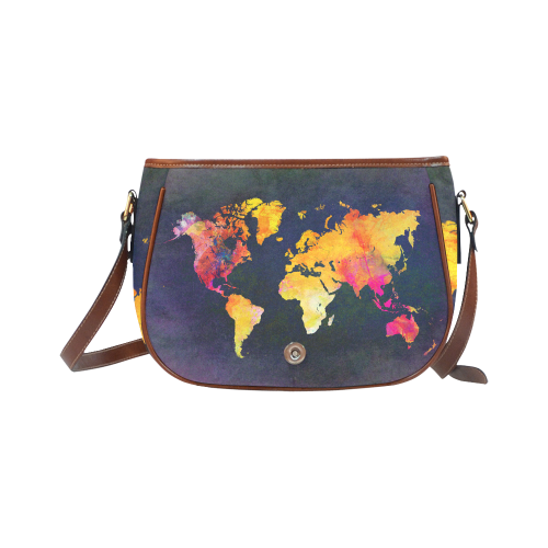 world map 31 Saddle Bag/Large (Model 1649)